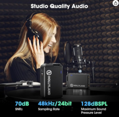 Hollyland Lark Max Wireless Lavalier Microphone System with Professional ENC, Studio Quality Audio, 22H Duration, 820ft(250m) Range, Compatible with D na internet