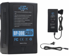 REYTRIC Upgrade 300Wh(20400mAh) V Mount/V-Lock Battery with Upgrade 5A Output D-tap Charger and D-Tap Cable