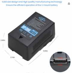 REYTRIC Upgrade 300Wh(20400mAh) V Mount/V-Lock Battery with Upgrade 5A Output D-tap Charger and D-Tap Cable - comprar online