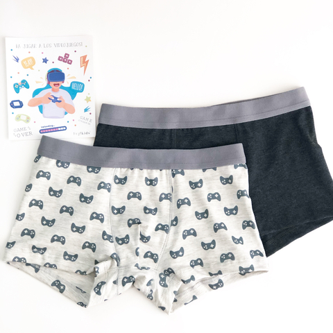 BOXER PLAY GRIS OSCURO (PACK X 2)