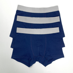 Boxer Liso Azul (pack x 3)