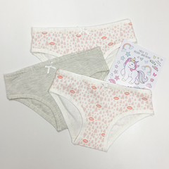 Bombacha Pre-Teens Duo Besos (pack x 3) - comprar online