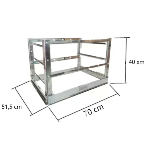 Suporte Churrasqueira 70x51cm Grill Manual Aço Inox - comprar online