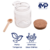 Kit 6 POTES DE VIDRO PORTA TEMPEROS 250ML C/ TAMPA CORTIÇA E COLHER