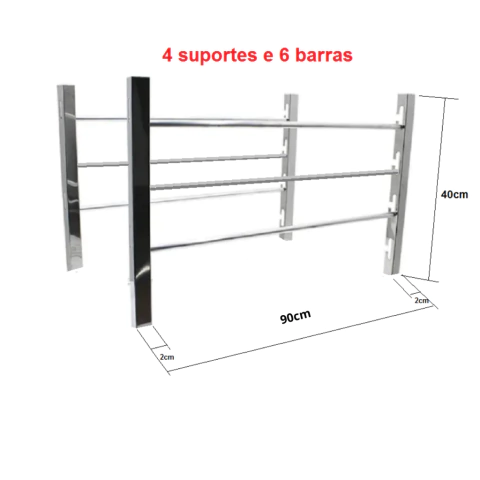 Suporte Churrasqueira Alvenaria Para Espeto E Grelha Churrasco Inox 90cm - comprar online