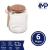 Kit 6 POTES DE VIDRO PORTA TEMPEROS 250ML C/ TAMPA CORTIÇA E COLHER - Pantheon Inox