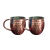 Kit 2 Canecas Moscow Mule 580ml Martelada Resistente Inox Rose Gold com Alça Ergonômica para Servir Drinks Bebidas Geladas