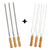 Kit com 3 Espetos Simples + 3 Espetos Duplos em Inox Cabos Madeira - Pantheon Cód: 951-2K3M