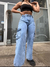 WIDE LEG cargo ( Celeste ) - comprar online