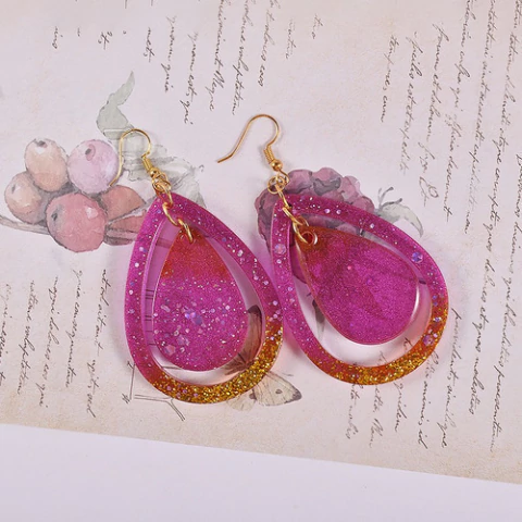 Molde De Silicona Ostra Dijes Aros Joyeria Resina