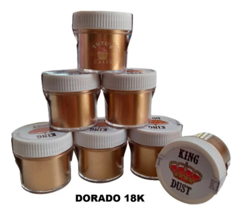 Colorante En Polvo Dorado King Dust 18k Repostería