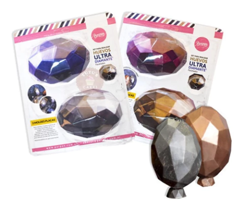 Set 2 Placa Molde Huevo Ultra Diamante Chocolate Parpen