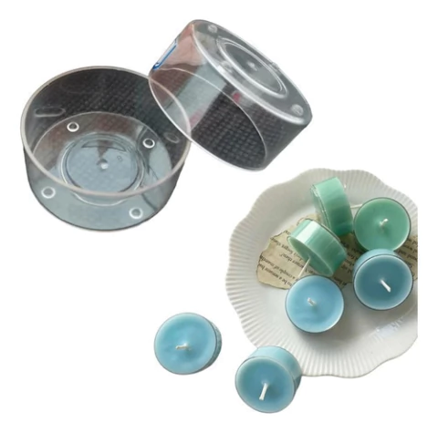 Set X20 Moldes Acrilicos Para Vela Velita De Noche Redondo