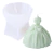Molde Silicona Vestido Con Moño Para Velas