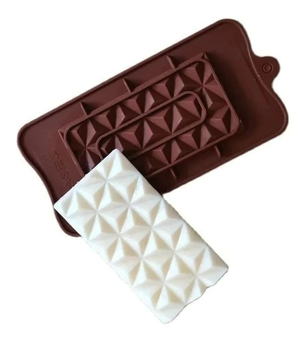 Molde De Silicona Tableta Diamante Facetado Chocolate