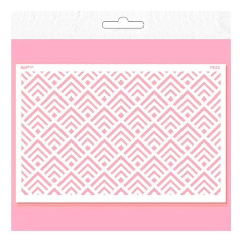 Stencil Grande T022 Geometrico Tortas Porcelana Manualidades