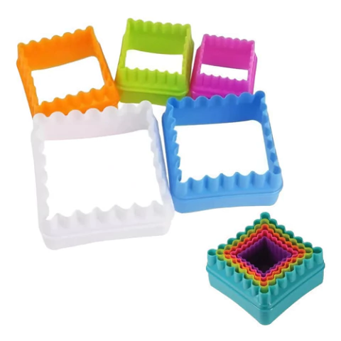 Set X 5 Molde Cortante Galletas Fondant Cuadrado