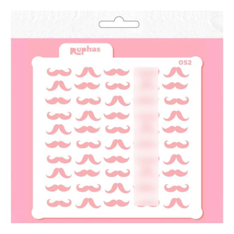 Stencil Bigote 052 Tortas Cookies Porcelana Manualidades