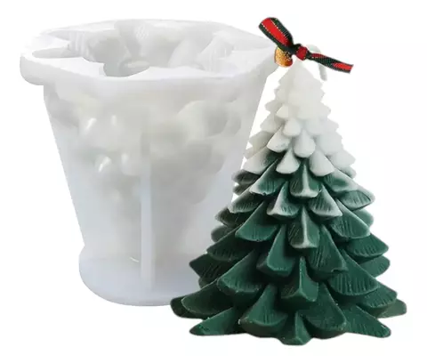Molde Silicona Para Vela Arbol De Navidad Pino 12cm Grande Navideño - comprar online