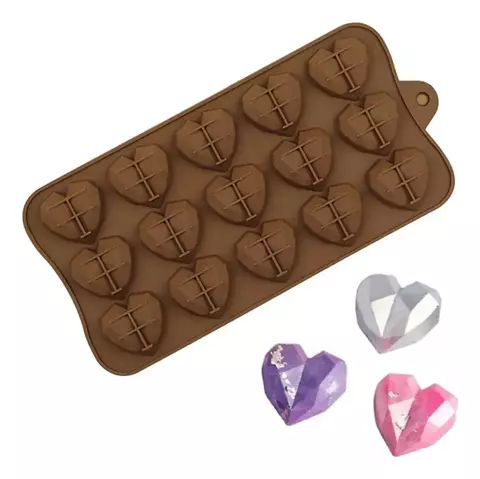 Molde De Silicona Corazones Diamante X15 Chicos