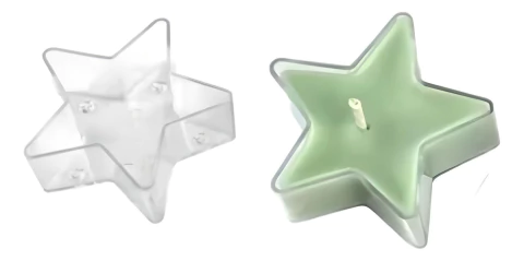 Set X10 Moldes Acrilicos Vela Velita De Noche Estrella
