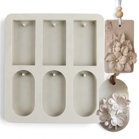 Molde Silicona Tag Etiqueta Aromática Perfumero M7 Gris