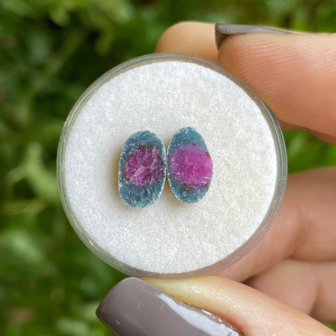 Par Chapa Rubi na Cianita - comprar online