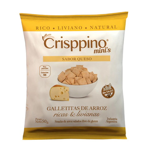 Galletitas de Arroz Sabor Queso Sin TACC x 50 gr - CRISPPINO