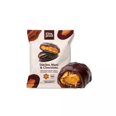 Dátil relleno de Mani cubierto con Chocolate Amargo x 27 gr - CHIAGRAAL - comprar online