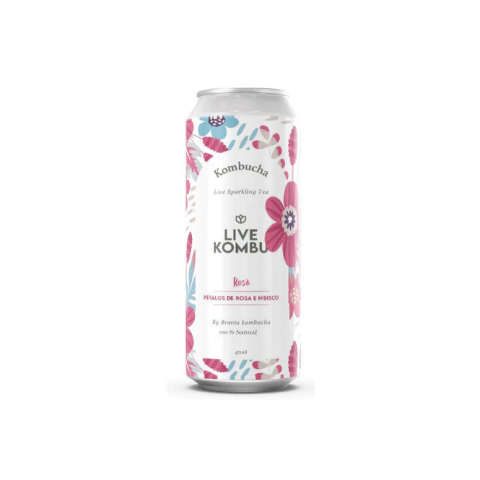 Kombucha Sabor Hibisco y Pétalos de Rosa x 473 ml - LIVE KOMBU