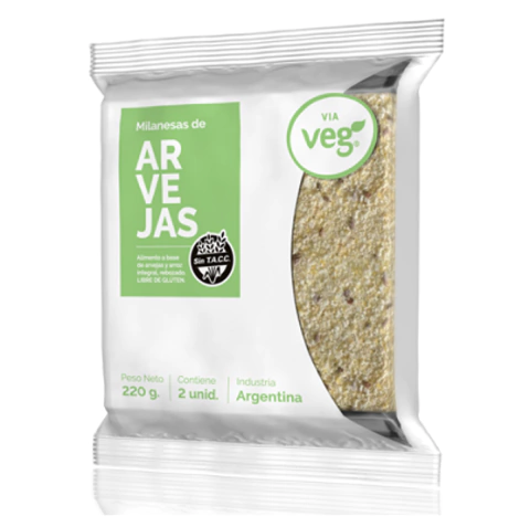 Milanesa de Arvejas x 200 gr - VIA VEG