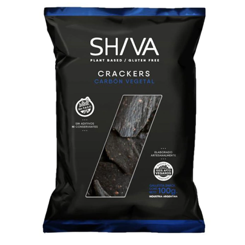 Crackers de Carbón Vegetal x 100 gr Sin TACC - SHIVA