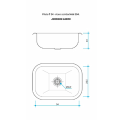 PILETA JOHNSON ACERO SIMPLE T34 en internet