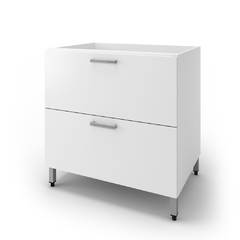BAJO MESADA CAJONERO 80 CM 2 CAJONES BLANCO EDGE