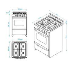 COCINA ESCORIAL MASTER 56 CM NEGRA en internet