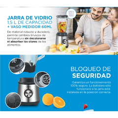Imagen de LICUADORA MIDEA 1.5 L 800 W VASO DE VIDRIO M115XAR1