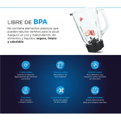 LICUADORA MIDEA 1.5 L 800 W VASO DE VIDRIO M115XAR1