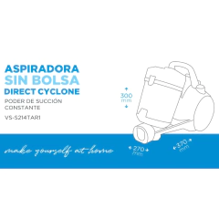 Imagen de ASPIRADORA MIDEA 1400W SIN BOLSA S214TAR2