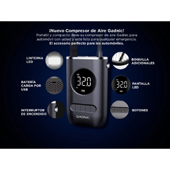 INFLADOR INALAMBRICO GADNIC RECARGABLE MINI PORTABLE - Casa Zeila