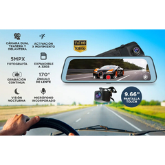 ESPEJO RETROVISOR CON CAMARA GADNIC 1080P GRABACION DUAL - comprar online