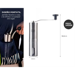 Imagen de MOLINILLO DE CAFE MANUAL GADNIC INOXIDABLE