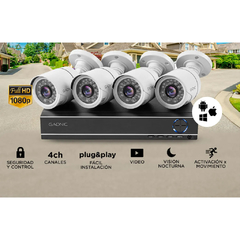 CAMARAS DE SEGURIDAD + DVR GADNIC X4 INTERIOR EXTERIOR VISION NOCTURNA - comprar online