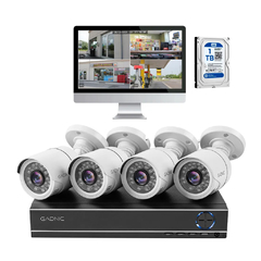 CAMARAS DE SEGURIDAD + DVR GADNIC X4 INTERIOR EXTERIOR DISCO 1TB