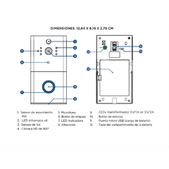 Imagen de TIMBRE PORTERO INALAMBRICO GADNIC CON WI-FI CAMARA HD