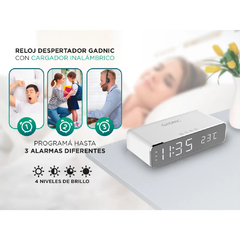 RELOJ DESPERTADOR GADNIC CON CARGADOR WIRELESS en internet