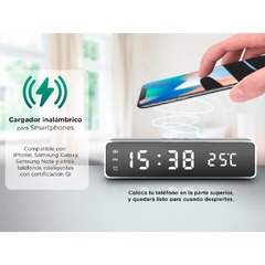 RELOJ DESPERTADOR GADNIC CON CARGADOR WIRELESS - Casa Zeila