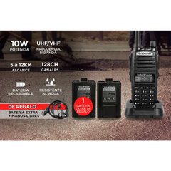 HANDY VHF/UHF BAOFENG UV-82 10W 128 CANALES CON ACCESORIOS - comprar online