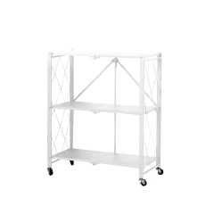 ESTANTERIA DELOS PLEGABLE METALICA CON RUEDAS BLANCO