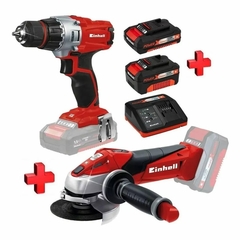 KIT ATORNILLADORA + AMOLADORA EINHELL 18V CON BATERIA Y CARGADOR TE-TK18 - comprar online