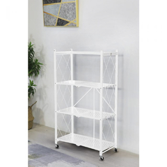 ESTANTERIA DELOS METALICA 4 NIVELES CON RUEDAS BLANCO - comprar online